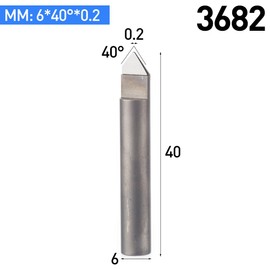 HUHAO 1PC 6mm CNC Router End Mill Diamond PCD Tools Stone Hard Granite Cutting Engraving Bits 40 Degree PCD Cutter (3682)