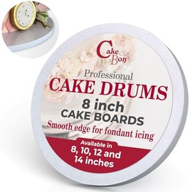 Cakebon Cake Boards - Sturdy 1/2 Thick Drums - 8 Inch Professional Smooth Straight Edges White 6-Pack