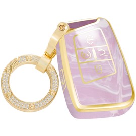 SWEETBOND for VW Volkswagen Key Fob Cover with Diamond Keychain fit for Volkswagen Atlas Jetta Passat Arteon Tiguan Golf GTI Golf R Soft TPU Key Case