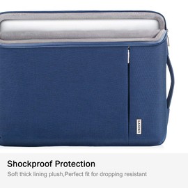 LANDICI 360°Protective Laptop Sleeve Case 13 13.3 14 Inch, Waterproof Computer Bag Cover with Handle for MacBook Air 13 2020 M1, MacBook Pro 13/14 2021, Dell XPS 13, 13.5" Surface Laptop 3/4, Blue