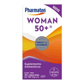 Pharmaton Woman 50 Suplemento Alimenticio para Mujer 30 Cpsulas de 750 mg. Con Hierro y Omega 3, Ayuda a Mejorar la Nutricin Diaria. 1 Cpsula al Da,  