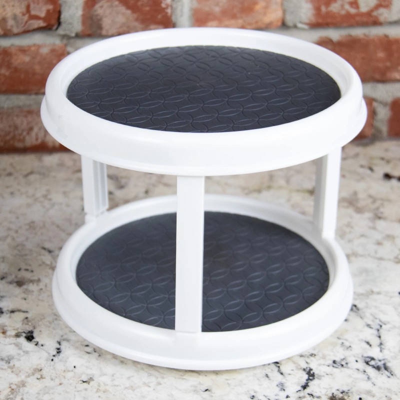 Mainstays 2-Tier Plastic Spice Rack Organizer Turntable