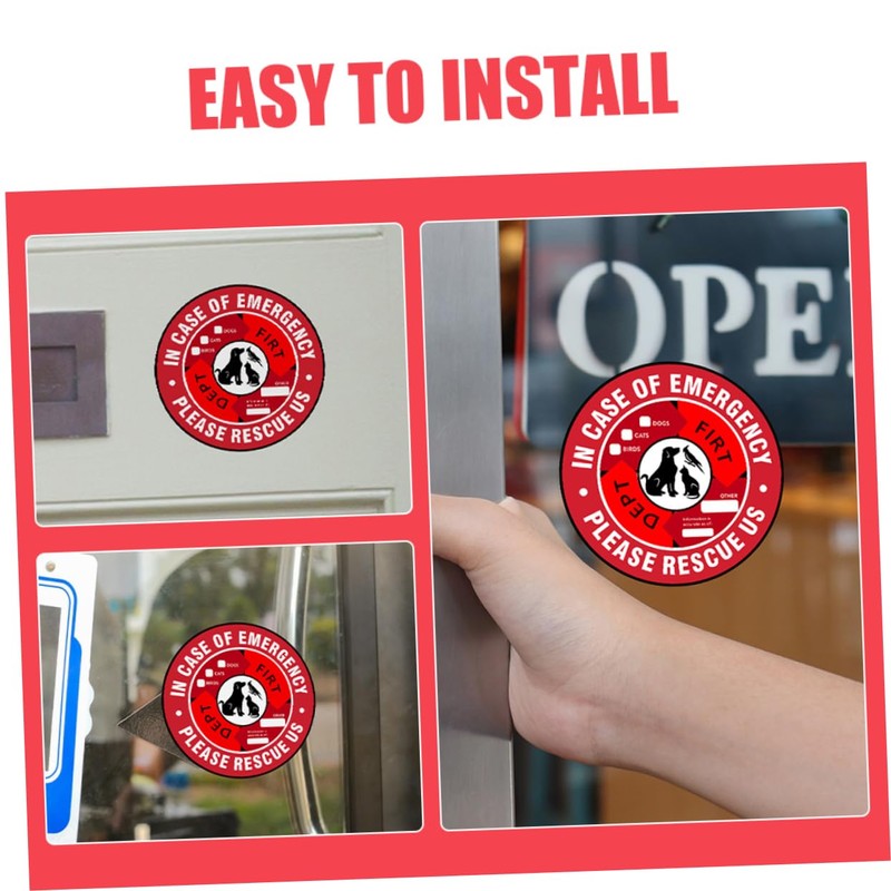 Operitacx 2sets Warning Sign Wall Sticker Pet Emergency Decal Pet