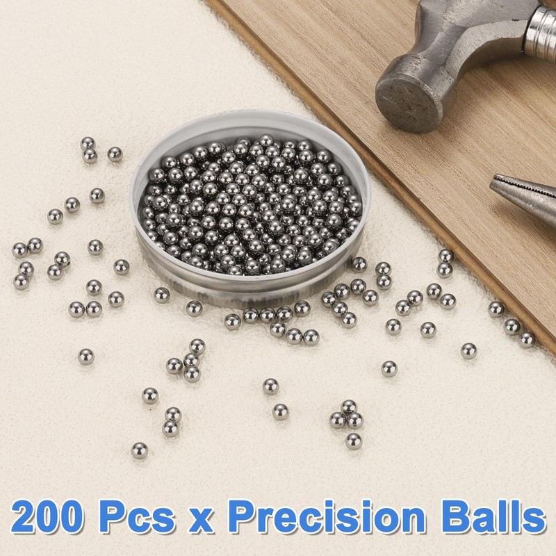 uxcell 200pcs Precision Balls 4mm Diameter G25 Solid Chrome Steel