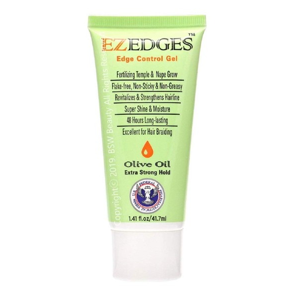 EZEDGES EDGE CONTROL GEL Extra Strong Hold (Olive Oil), 1.41 oz.