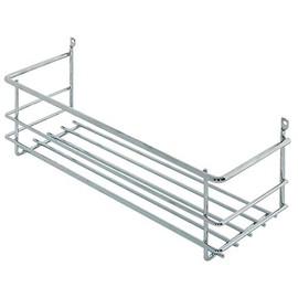Built-in basket, cleaning agents basket, shelf basket, kitchen cabinet, niche and doors, polished steel, all-purpose basket for cleaning supplies and kitchen utensils, 312 x 101 x 113 mm, 1 piece,