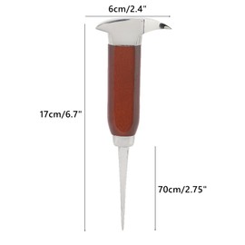 Duokon 6.7 inches Stainless Steel Ice Pick with Safety Wooden Handle, Ice Cube Cocktail Tool for Kitchen Bars