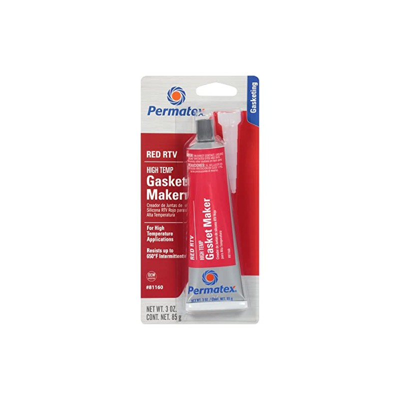 Permatex 81160 3 Oz High-Temp Red RTV Silicone Gasket