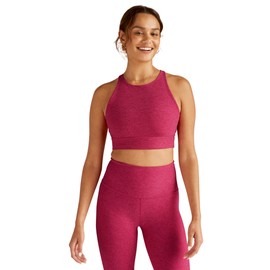 Beyond Yoga Womens Spacedye Enlighten Long Line Bra Cranberry Heather XS One Size