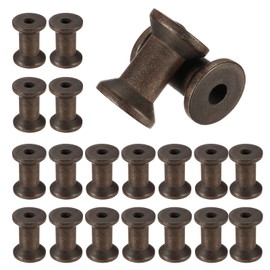 sourcing map 20 Pcs Wooden Spool for Craft, 1.2"/30 mm Wooden Empty Spools Unfinished Wooden Ribbon Spools for Art, Thread Twine Ribbon, DIY Crafts Home Decor (Coffee)