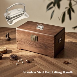 10Pcs Pull Ring Handle 4in Stainless Steel Toolbox Lifting Handles Door Chest Pull Handles Elegant Cabinet Furniture Handles Durable Folding Handle with Easy Installation