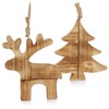 com-four® 2-Piece Wooden Hanging Decoration Set - Decoration for Hanging