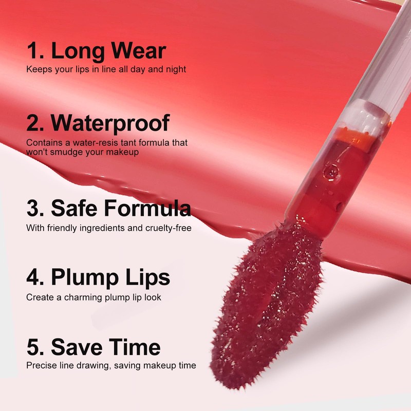 Peel Off Lip Stain Lip Liner Waterproof Lip Tint Berry