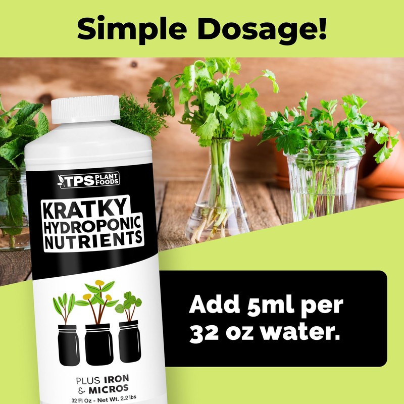 Kratky Hydroponic Fertilizer – Liquid Plant Food for Passive Hydroponics,