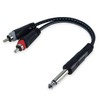 keepdrum YC017 Y-Adapter Splitter Cable 6.35 mm Mono Jack to