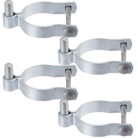Hicarer 4 Pcs Chain Link Post Gate Hinge 3"[2 7/8" OD] x 5/8" Galvanized Steel Chain Link Fence Gate Post Hinge with Bolt and Nuts Parts Heavy Duty Fence Hardware for Outside