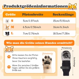 4 Pairs of Indoor Non-Slip Socks for Dogs, Anti Slip Paw Protectors Dog Socks, Non-Slip Socks Dog with Velcro Fastening for Indoor Use on Hardwood Floors (Style 2, L)