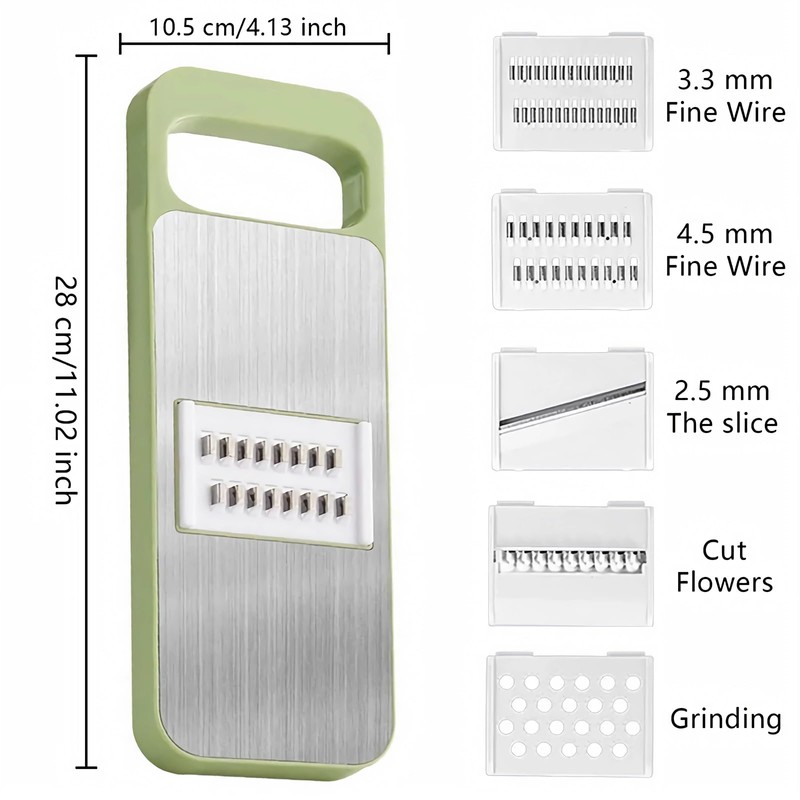 2 Pack Stainless-Steel Mandoline Slicer for Kitchen, 6-in-1 Vegetable Cutter,