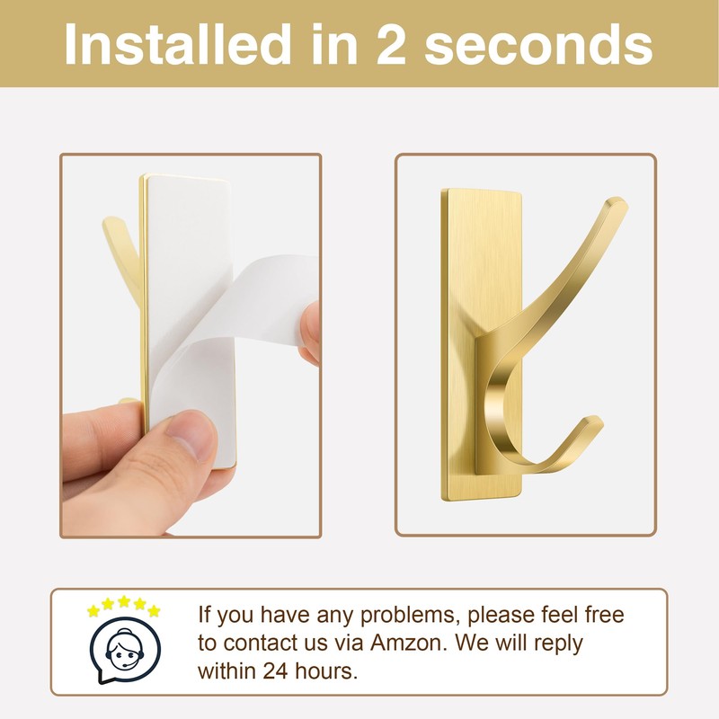 pickpiff Self Adhesive Wall Hooks for Hanging: Extra Sticky 10