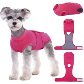 Kuoser Dog Surgery Suit Female Spay, Dog Recovery Suit Male Neuter, Dog Clothes Onesie for Surgery Anti Licking Abdominal Wounds Pet Puppy Surgical Recovery Bodysuit Shirt, Substitute E-Collar & Cone