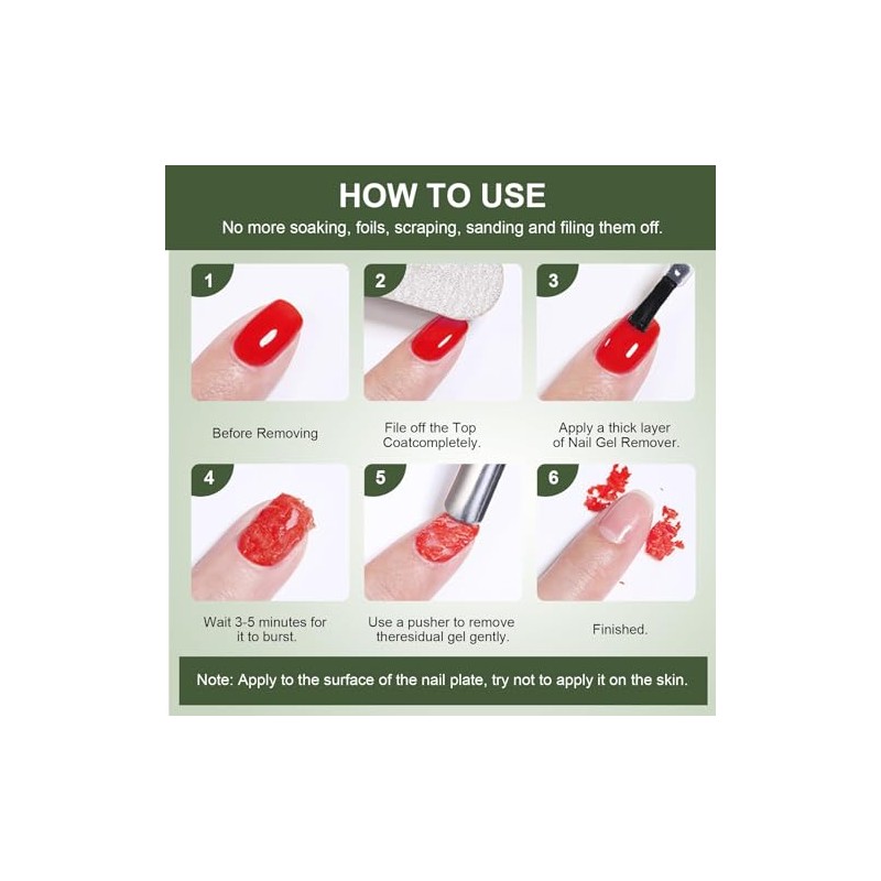 2 Pcs Gel Nail Polish Remover, Easily & Quickly Remove