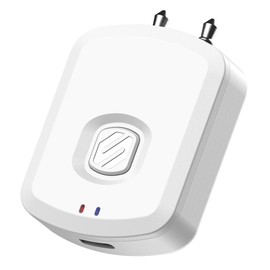 Scosche BTTWT-SP FlyTunes Universal Portable Bluetooth 4.1 Wireless Audio Transmitter for Use with AirPods, Earbuds/Headphones, TV’s and More - White