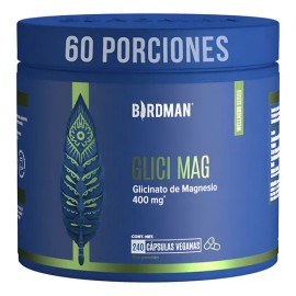 Birdman Glicinato De Magnesio 400 Mg 60 Porciones 240 Cáps                                                                                            