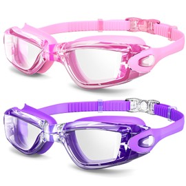 EasYoung Swimming Goggles, 2-Pack Swim Goggles for Adult Men Women Youth, Anti-Fog, UV Protection, No Leaking