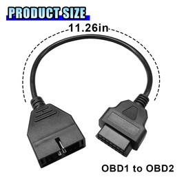 DUSCOKE OBD1 Scanner Connector, OBD1 12Pin Male to OBD2 16Pin Female Socket Convert Cable Adapter, Car Code Diagnostic Extension Tool Compatible with OBD II Diagnostic Interface (1PC)
