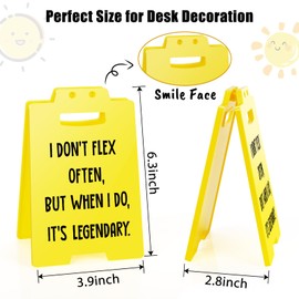 MBL Funny Office Desk Sign - I Don’t Flex Often but When I Do It’s Legendary, Small Fun Gag Cubicle Decor Gifts for Team Coworker Teammate Employee Hr Boss