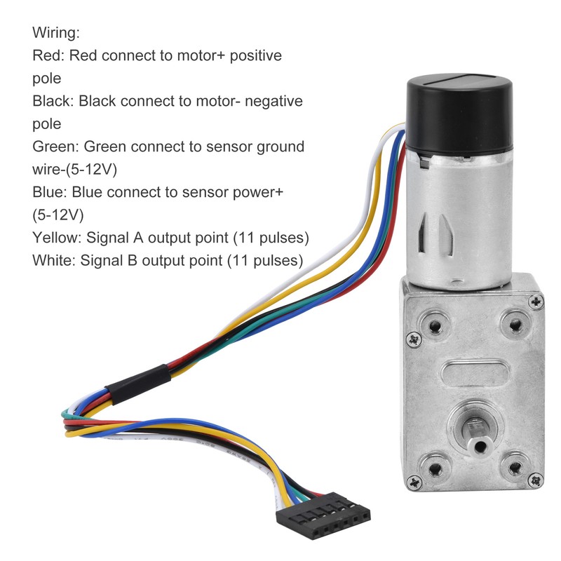 DC Worm Gear Motor 15mm Double Shaft Speed Reduction Drive