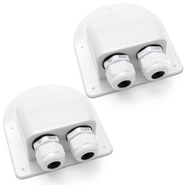 VooGenzek 2 Pieces Waterproof ABS Solar Double Cable Entry Gland, IP68 Solar Cable Input Socket for Cable 6-12 mm, for Solar Panels of Motorhome, Caravan, Boat