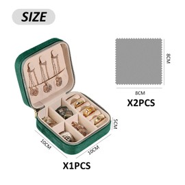 MEMOFYND 1 x travel jewellery box with 2 polishing cloths, jewellery storage box, small jewellery box, mini jewellery storage box, children's jewellery box, can hold rings, earrings, necklaces