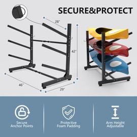 Freestanding Kayak Stand,One-Sided Kayak and Canoe Rack,Heavy Duty Adjustable Kayak Storage Rack,Sup Outdoor Storage Rack,Weatherproof Stand for Indoor, Garage, Shed, Dock Kayak Storage (1 Levels)