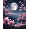 Pujeknm Paint by Numbers Adult Moon DIY Landscape Hand Painted