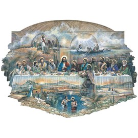 Bits and Pieces - 750 Piece Shaped Jigsaw Puzzle for Adults Measures 20" x 27" When Completed. - The Last Supper - 750 pc Religious Jigsaw by Artist Ruane Manning