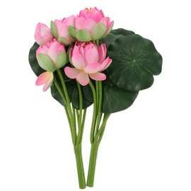 WINOMO 2pcs Artificial Lotus Flower Stems Eva Plastic Realistic Faux Flower Picks Bouquets Flower Arrangement Table Centerpiece for Spring Easter Wedding Party Decoration Pink