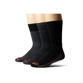 Merrell Unisex-Adult's Men's and Women's Merino Wool Work Socks-3 Pair Pack-Arch Support, Crew-Charcoal, Medium-Large