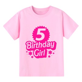Slurinx Girls 5th Birthday Shirt Toddler Doll Themed Outfit Tees Birthday Girl Tshirt 5T Five Years