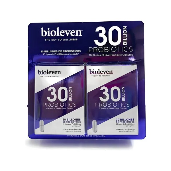 Bioleven Probióticos 60 Capsulas 30 Billones De Probioticos Sabor Sin