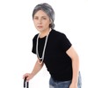 SUMERSHA Old Lady Costume Set Granny Wig Glasses with Chains