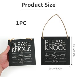One 2-Sided Sign, Do Not Disturb Door Hanger Sign, Please Do Not Disturb on Front and Please Knock on Back Side, Please Knock Sign for Office Door Home Clinic Meeting Session, Double Sided Plaque 6 In