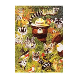 Jigsaw Puzzle 1000 Pieces by Rivers Edge Products in Tin for Adults, Teenagers, and Kids, Unique Smokey The Bear Puzzle, 28 by 20 Inches, Smokey and Friends
