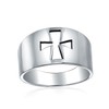 Simple Religious Saint John Christian Wide Cut-out Cross Signet Ring
