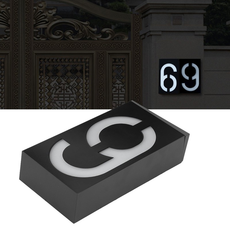 Outdoor Solar Power LED Number Sign Light House Hotel Store