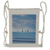 Ambesonne Nautical Drawstring Backpack, Sailing Boat on Ocean, Sackpack Bag