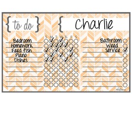 Chore Chart Herringbone Yellow Wall Cling