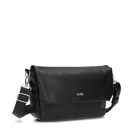 Zwei Damen Handtasche Mademoiselle.M M60 Umhängetasche 3 Liter breite Crossbody-Bag Magnetklappe Reißverschluss inklusive Schlüsselband klassisch-elegante Abendtasche (noir)
