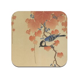 Untersetzer aus Kork – Blauer Merle mit japanischem Prägung, Motiv Traditionelle Kunst, 6 Stück (95 x 95 mm)