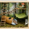 BingegePet Rat Cage Accessories, Bamboo Tube Hide with Soft Towel
